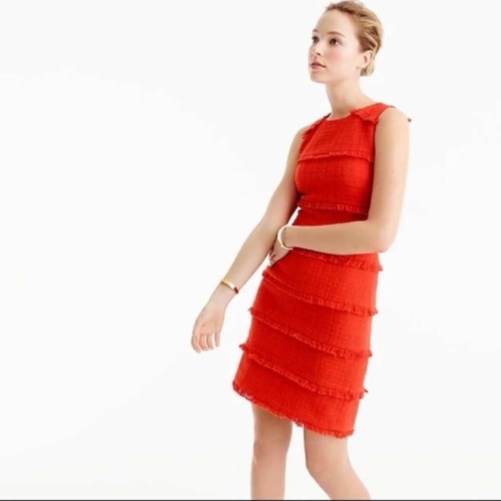 J.Crew Red Fringe Dress